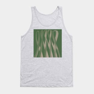 "Contours of Unity" - Grey Green Pink Beige Ribbon Swirl Abstract Modern Art Tank Top